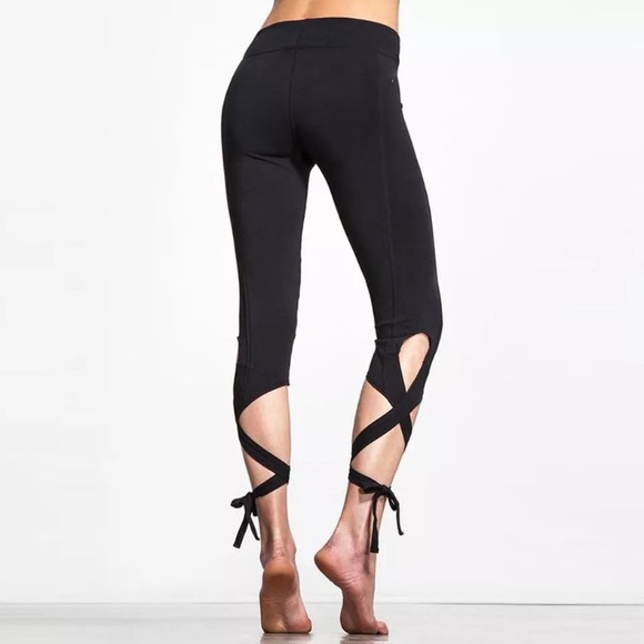 Pants - Black Exercise Bandage Wrap Pants